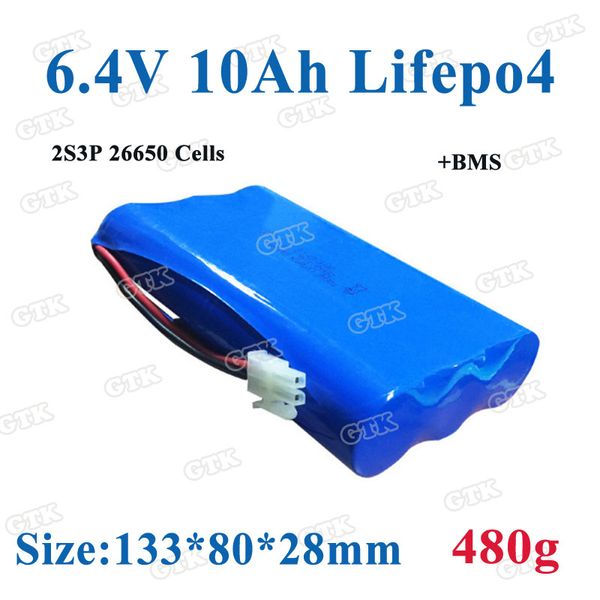 LIFEPO4 2S3P 6 V 6.4 V 10AH Pil Paketi 26650 Pil BMS ile Şarj Edilebilir Çocuklar için Elektrikli Araba Koruma Güç Kaynağı