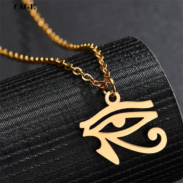 

pendant necklaces uage holy 316l stainless steel ancient egyptian eye of horus amulet for women men gold silver color charm jewelry