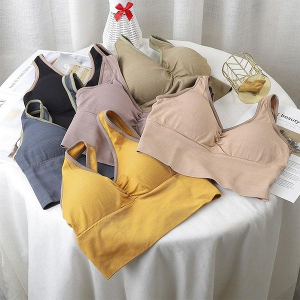 

yoga outfit women seamless sports crop bra no steel ring sling u style beauty back wireless camisole 2021 fashion underwear