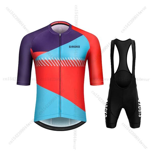 

racing sets 2021 summer cycling jersey set siroko team sport clothing men bicycle short bike, Black;blue