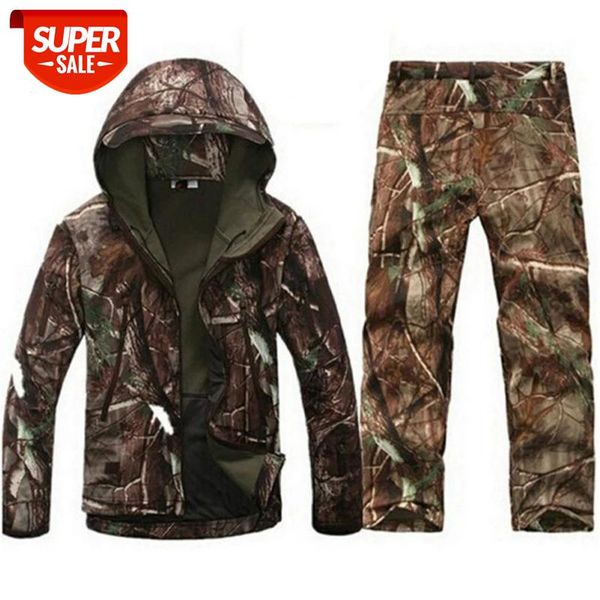

Military Tactical Uniform Softshell Camouflage Jacket Set Waterproof Huntingclothes Jackets Men's Military Jacket Suit Outwear #ZQ1t, Black;brown