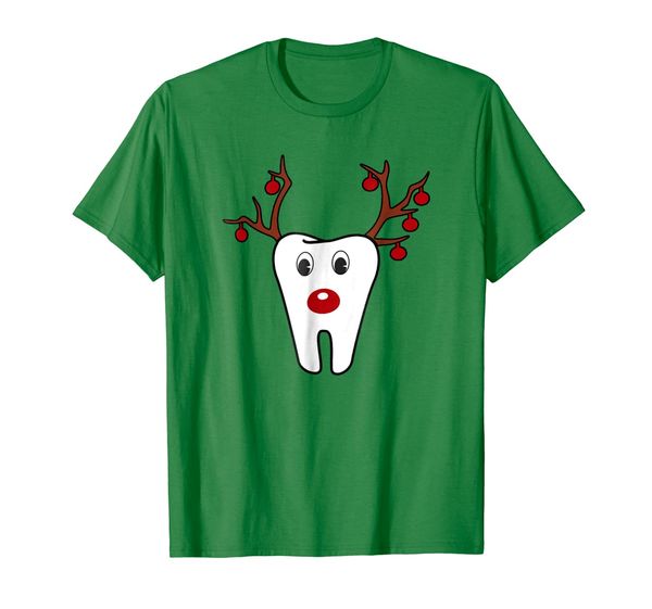 

antlers red nose holiday tooth reindeer t-shirt funny gifts, White;black