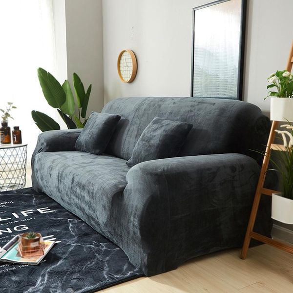 

chair covers plush velvet strech sofa elastic sectional protection fleece couch for sofas thick relax armchair cover