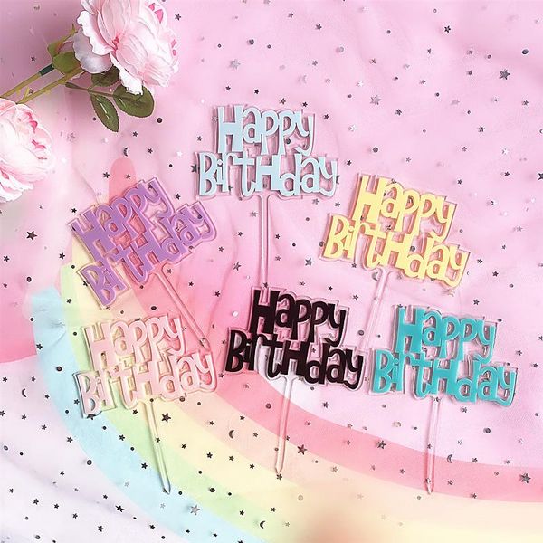 

new happy birthday cake er candy colors transparent acrylic board cake er for birthday party decorating supplies