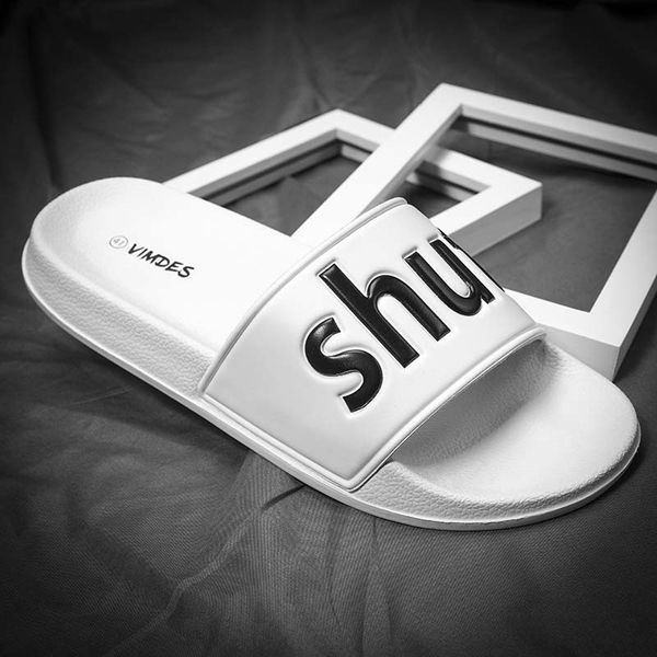 

70% off wholesale flip-flops men slider slippers fashion casual shoes non-slip slides bathroom summer sandals soft sole flip flops, Black