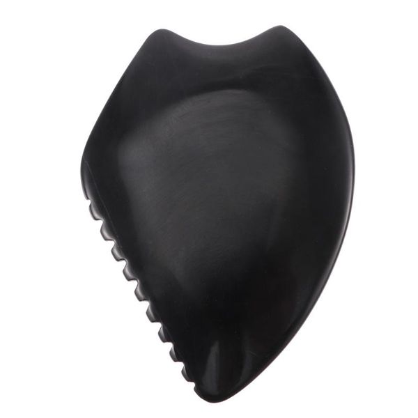 

1pc compact board stone needle scraping plate massaging board (black), Silver