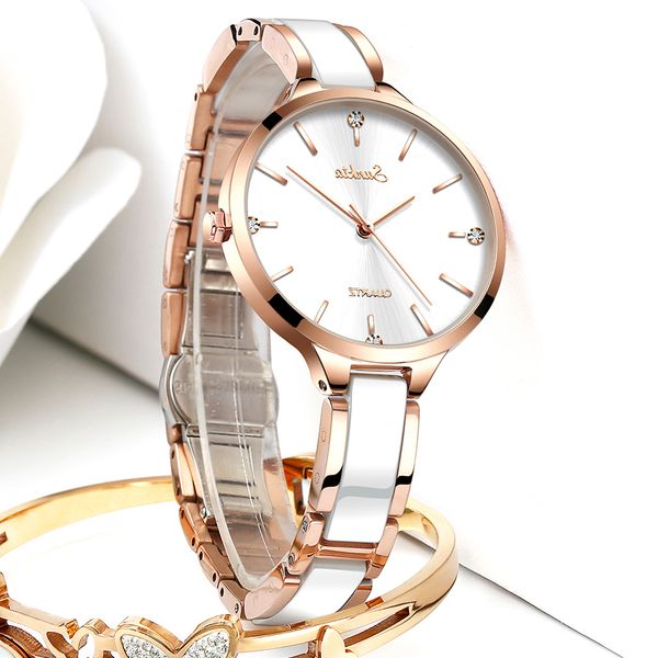 

sunkta woman rose gold brand gift luxury watch women quartz waterproof women's wristwatch ladies girl watches clock, Slivery;brown
