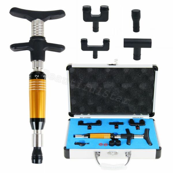 

electric massagers manual chiropractic adjusting tool spine activator correct tools pulse correction 4 replaceable head massage gun set