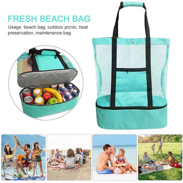 Einkaufstaschen Ike Marti Thermal Mittags-Tote Box Sommer Frauen Tragbare Strandkühler 6 12 Bier Camping Essen isoliert 220309