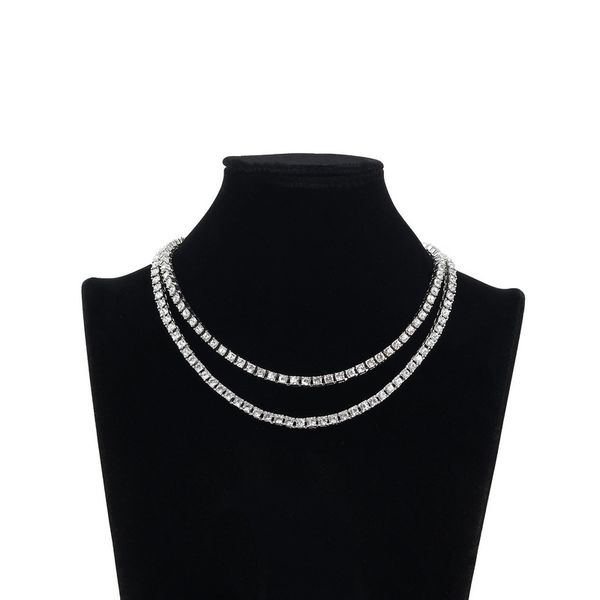 

mens hip hop iced out tennis chains bling luxurious jewelry sterling silver 1 row 5mm diamond necklace fashion 8/16/18/20/22/24/30 inch gold, Black