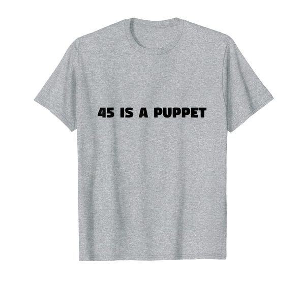 

45 is a puppet t-shirt, White;black