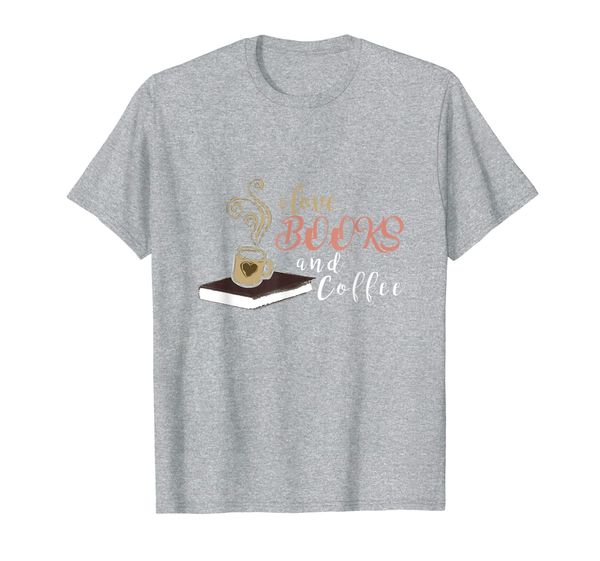 

i love books and coffee tshirt cute gift, White;black