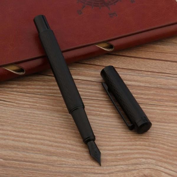 

new brand 1916 fountain pen gift box set matte black titanium black nib pen fude bending office school supplies