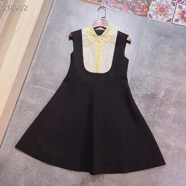 

casual dresses est fashion summer high design ladies chic sleeveless vestido da festa patchwork mini runway black dress, Black;gray