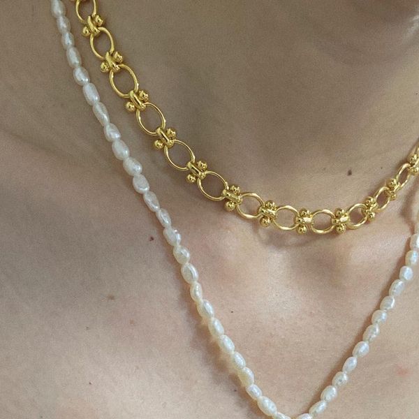 

chokers copper 18k gold retro hong kong style street s summer necklace, Golden;silver