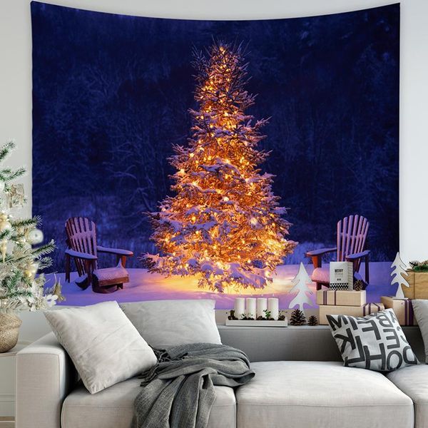 

tapestries christmas tapestry hanging polyester large size elements wall decal themed ornament for room bar c1