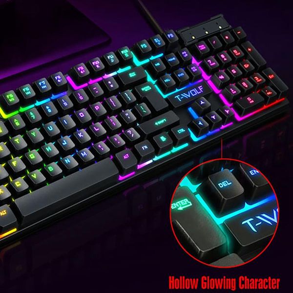 

keyboard mouse combos gaming and wired gamer set led kit