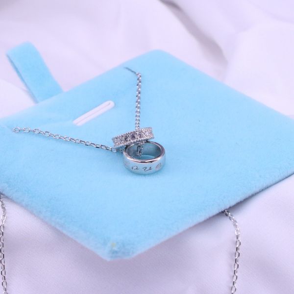 

double circle sterling silver necklace