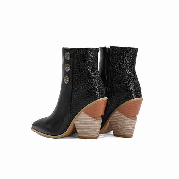 

boots big size fashion pointed women shoes ankle for ladies woman winter, Black
