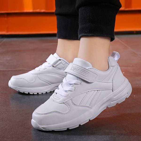 

comfy kids white sneakers casual shoes for children's tennis shoes flat with girls boys sneakers sports running shoes 210303, Black