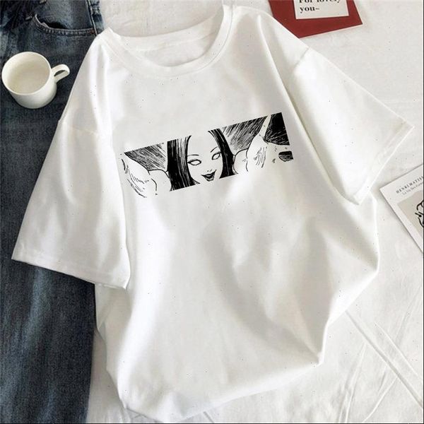 

tearful girl woman t shirt aesthetic korean style graphics harajuku t shirt tee black manga anime white t shirt clothes female