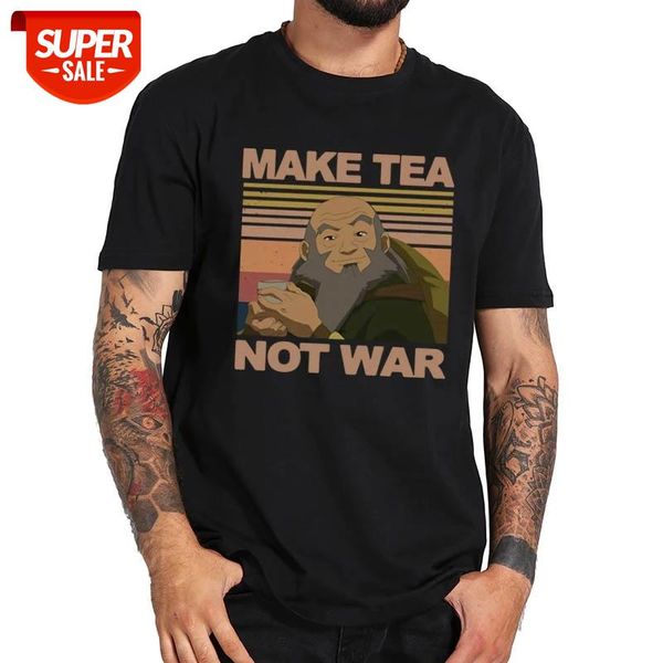 

make tea not war t shirt peaceful samurai tea drinker uncle iroh avatar tshirt pure cotton soft tee #di4d, White;black