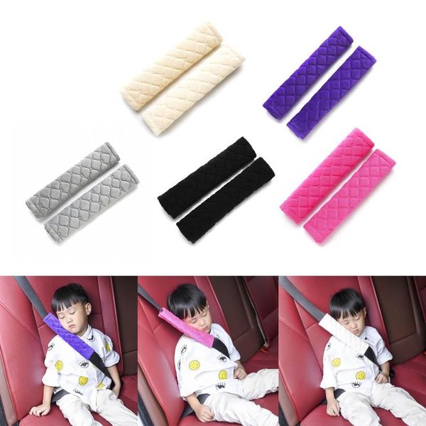 

2pcs/set car seatbelt crystal plush cover seat belt shoulder strap protective covers comfortable harness sleeves for t.u.k.autom stroller pa