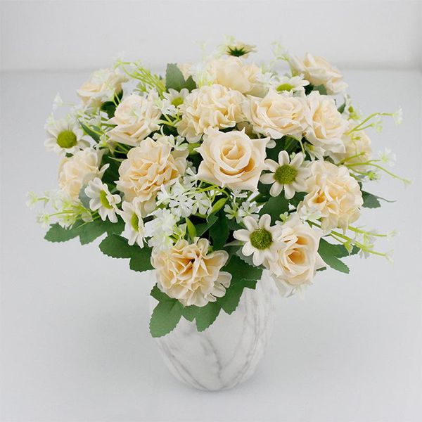 

7 fork simulation rose flower bouquet wedding hand bouquet home decoration artificial flower valentines day gifts fake flowers