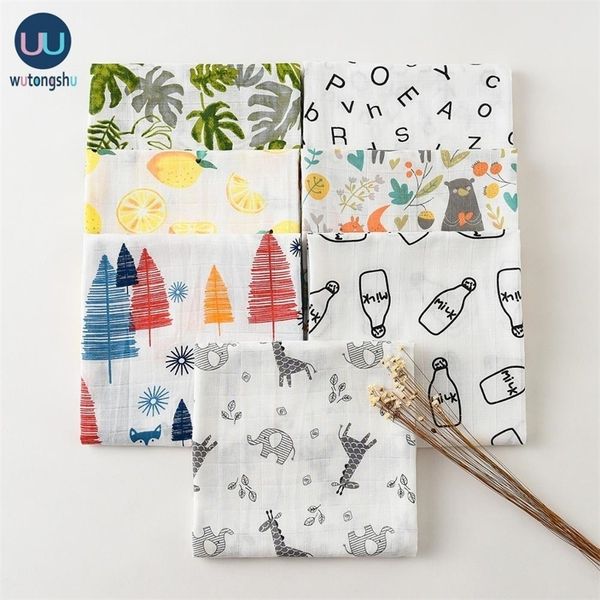 

muslin baby soft cotton pgraphy accessories bedding printing for newborn swaddle towel swaddles blankets 210309