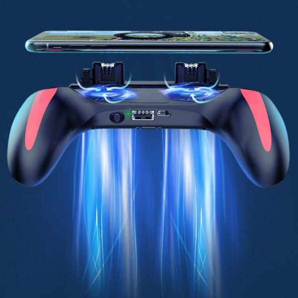 PUBG Game Controller Gamepad Sechs Finger H10 Mit Zwei Fans Trigger Schießen Kühlung Joystick Free Fire Für Android Telefon