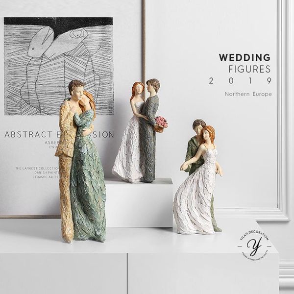 

decorative objects & figurines nordic home decoration accessories couple figurine living room resin christmas souvenirs wedding gifts