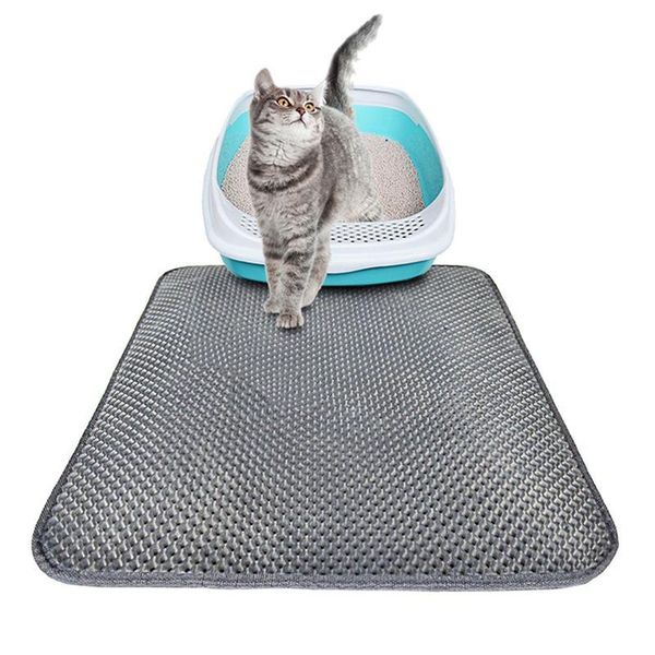 

cat beds & furniture 1pcs double-layer litter trapper mats with waterproof bottom layer black bed drop gray mat eva
