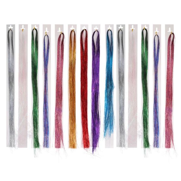 

hair bun maker 14 pcs tinsel strands salon glittery party accessories, Brown
