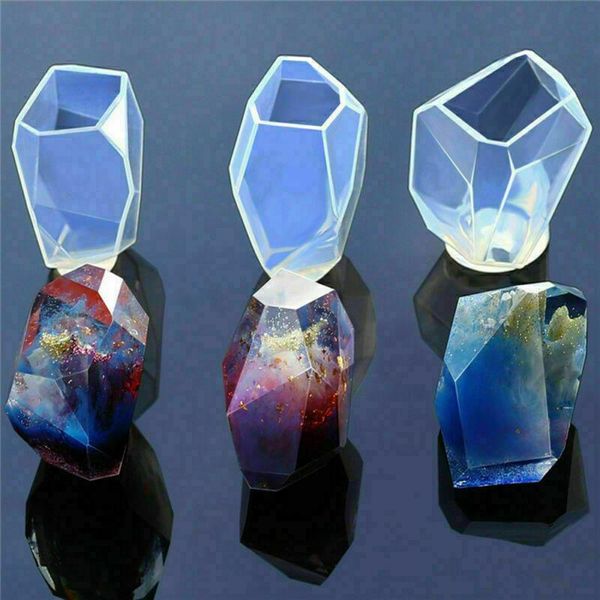 

craft tools three different shape soap mold crystal mirror cut irregular geometric ornament silicone resin crafts making decoration