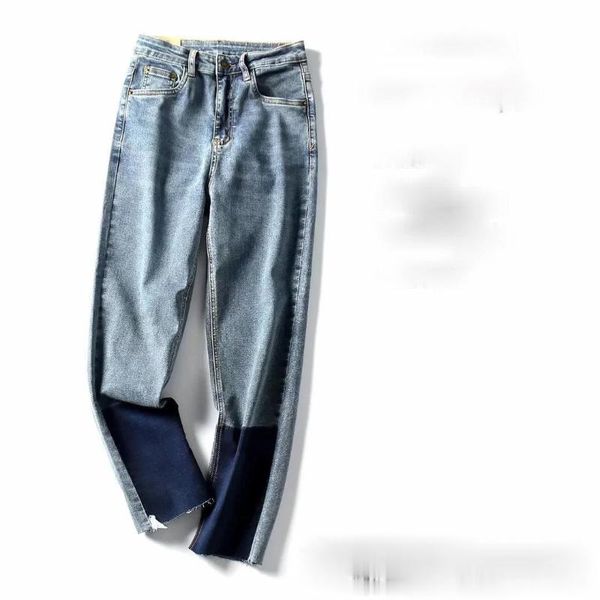 

women's jeans the spring and autumn period female straight loose high waist pants clothes casual, Blue