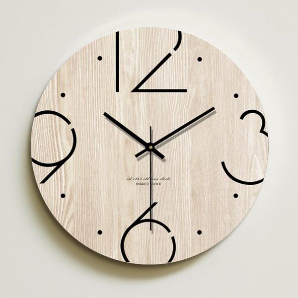 

wall clocks mute wood clock creative decorative 3d luxury 2021 products watch barber pole saati home decor hanging