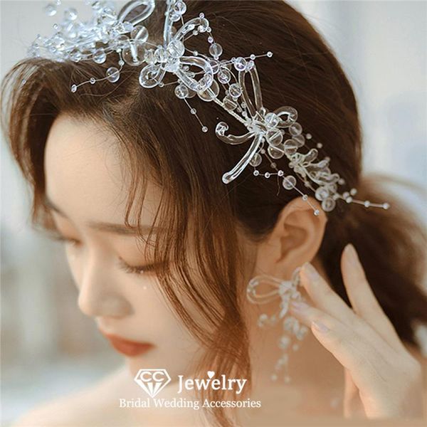 

hair clips & barrettes headbands for women wedding accessories engagement ornaments bridal headpiece trendy hairbands shining jewelry gif, Golden;silver