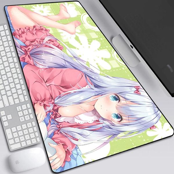 

mouse pads & wrist rests anime girl oversized pad large gaming table mat non-slip animation keyboard