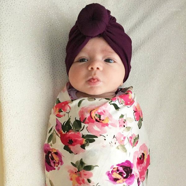 

caps & hats spring and summer baby products children's turban cap solid color knotted pullover cap1, Yellow