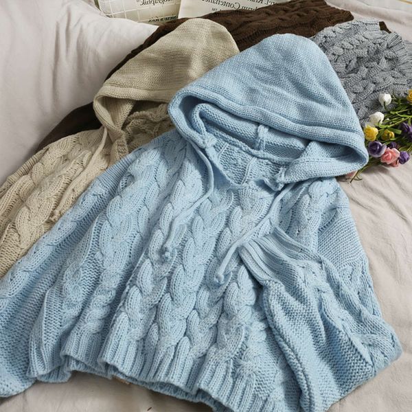 

2021sweet versatile short twist drawstring hooded sweater for women in autumn and winter, White;black