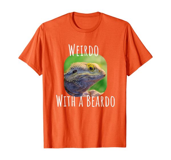 

weirdo with a beardo bearded dragon t shirt, White;black