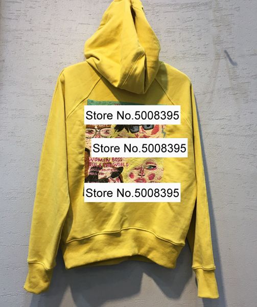 

women's jackets sswoman yellow sweatshirt hooded back ladies letters embroidered drop shoulder oversized pullovers long sleeves front p, Black;brown