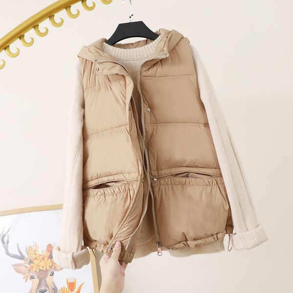 

autumn and winter 2021 down et women's thickened hooded vt short versatile korean loose vt coat, Black