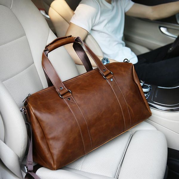 

new vintage weekend duffle pu bags men leather travel luggage crazy travel bag large horse bags men's men leather bag fuvmh