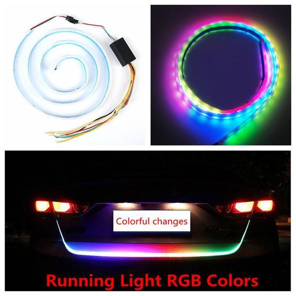 

for solaris creta ix35 tucson car led strip light taillight rear trunk dynamic streamer brake turn signal reverse lamp