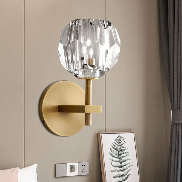 

modern crystal wall lamps home decor led lights for bedroom wall sconces bedside lamp indoor mirror lighting fixtures luminarias