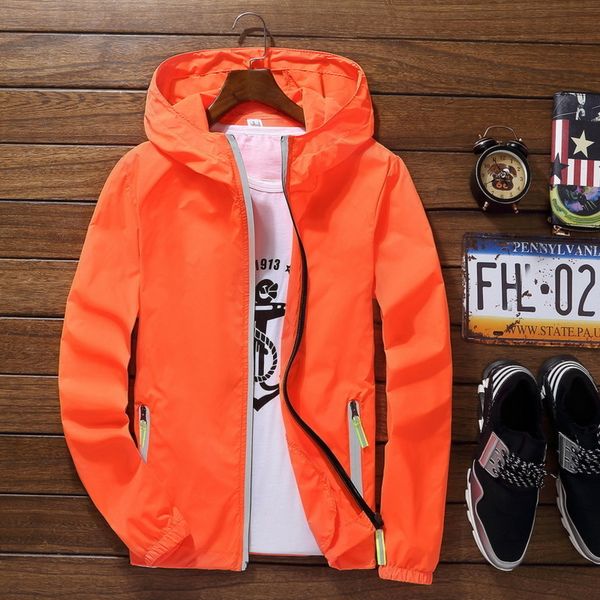 

2021 ultra-light men's summer hooded et thin windbreaker packable coat sunscreen waterproof beach casual ets, Black;brown