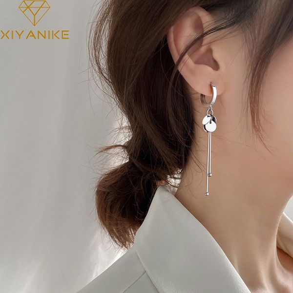 

lady's earring dangle 925 sterling silver new arrival round brand tassel long earrings temperament fashion ins handmade jewelry chandel