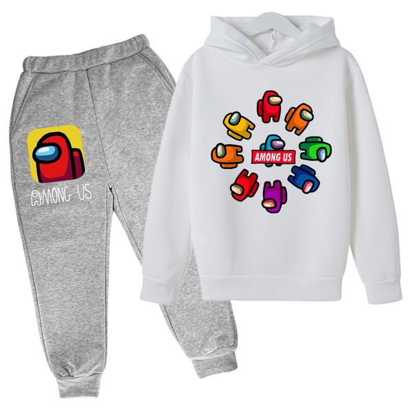 

childrens hooded cotton sweatshirt new autumn winter boys girls baby cartoon jacket among us game hoodie shirt suit 2021, White