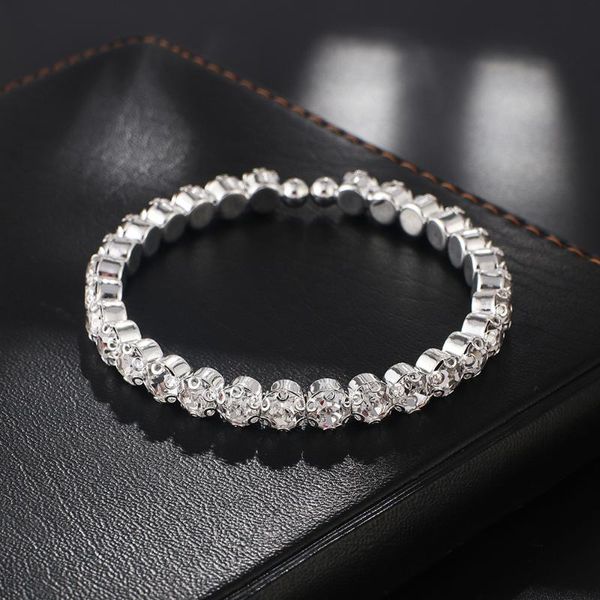 

charm bracelets women's 1-row chain tennis bracelet hip hop rock rap singer jewelry fashion dancer party anniversary gift, Golden;silver